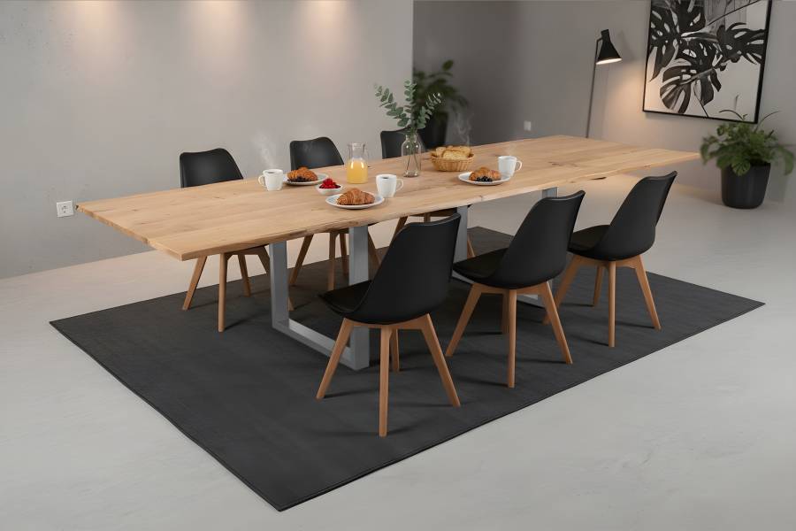 SAM_NEU-Esszimmer-Baumkante-Tische-Seattle_Serra-BKT-Serra_Erweiterbar-U_Gestell-silber-200-BKT_Serra_05