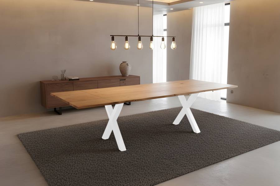 SAM_NEU-Esszimmer-Baumkante-Tische-Seattle_Serra-BKT-Serra_Erweiterbar-X_Gestell-weiss-120-BKT_Serra_01