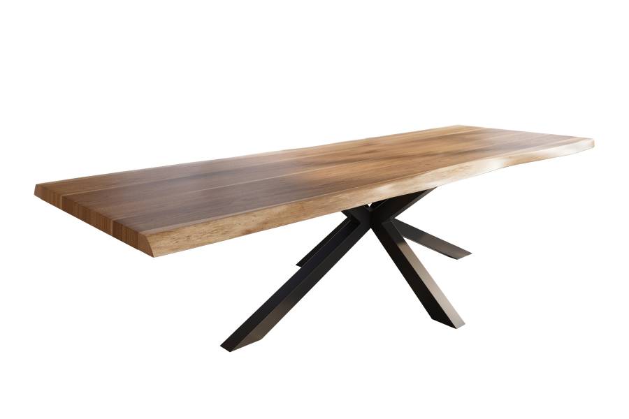 SAM_NEU-Esszimmer-Baumkante-Tische-Titan-Natur-Spider-Schwarz-400×120-ML_Titan_400x120_natur_Spider_schwarz_01