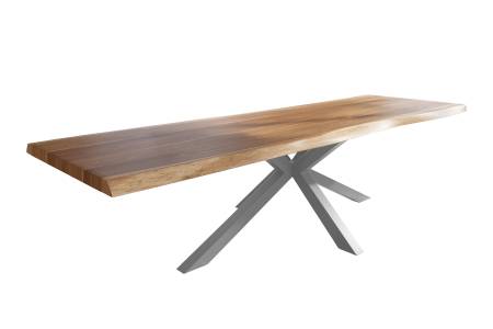 SAM_NEU-Esszimmer-Baumkante-Tische-Titan-Natur-Spider-Silber-300×110-ML_Titan_300_natur_Spider_silber_01