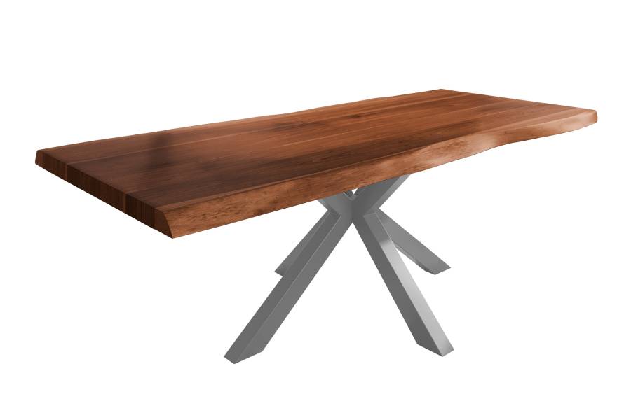 SAM_NEU-Esszimmer-Baumkante-Tische-Titan-Nuss-Spider-Silber-220×110-ML_Titan_220_nuss_Spider_silber_01