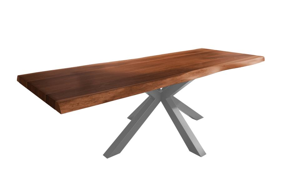 SAM_NEU-Esszimmer-Baumkante-Tische-Titan-Nuss-Spider-Silber-280×110-ML_Titan_280_nuss_Spider_silber_01-3