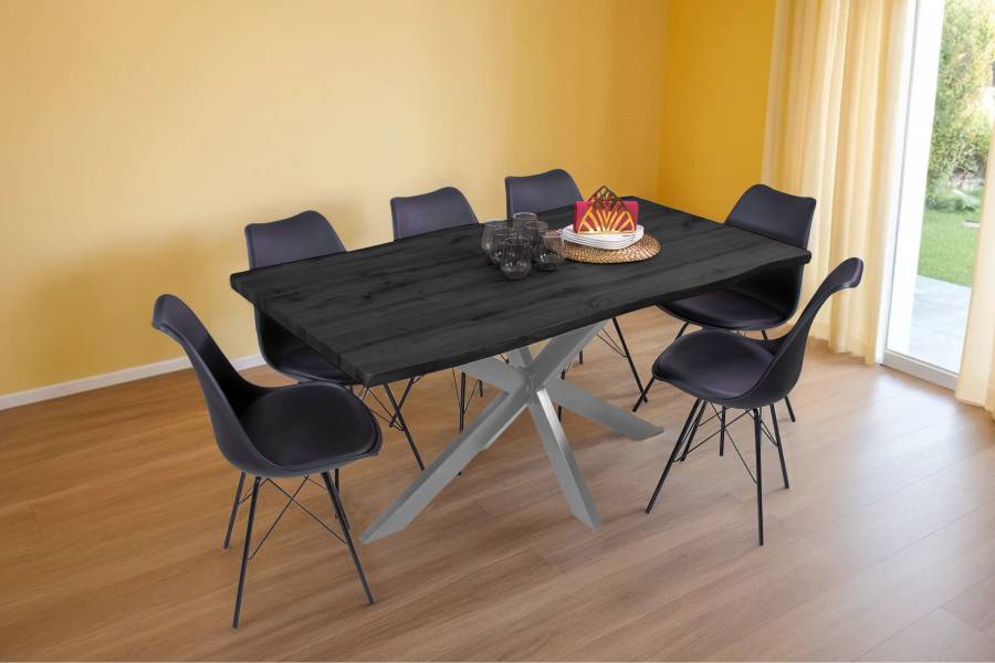 SAM_NEU-Esszimmer-Esszimmertische-Josy-Grau-Spider-silber-160-BKT_Josy_grau_05-1