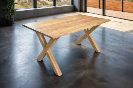 Esstisch Akazie naturfarben 140 x 80 cm X-Holzgestell MURCIA