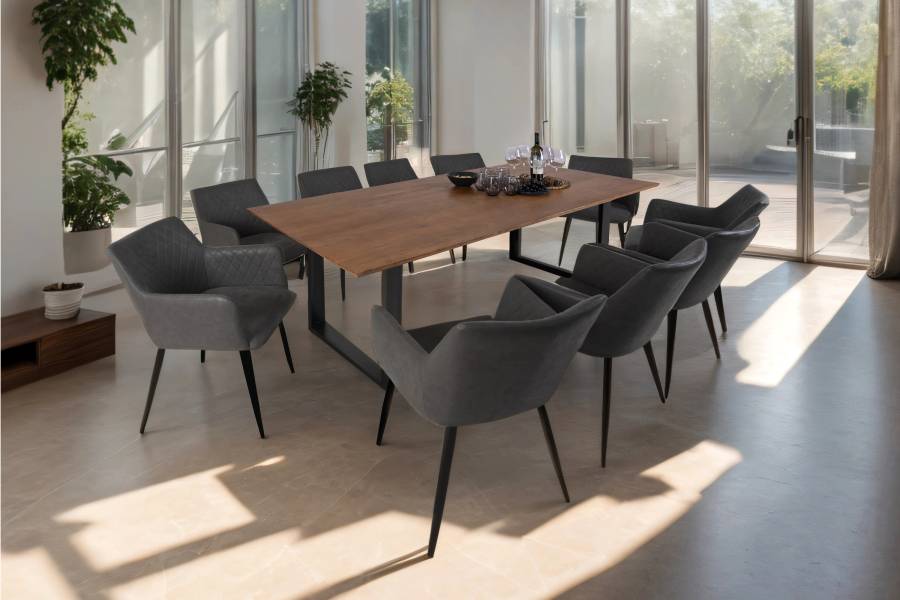 SAM_NEU-Esszimmer-Esszimmertische-Schweizer_Kante-U_Gestell-Atlanta-nussbaumfarben-schwarz-280-Bk_Schweizer_kante_280_nuss_schwarz_02