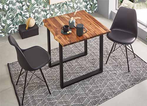 Baumkantentische in kleinen wohnungen