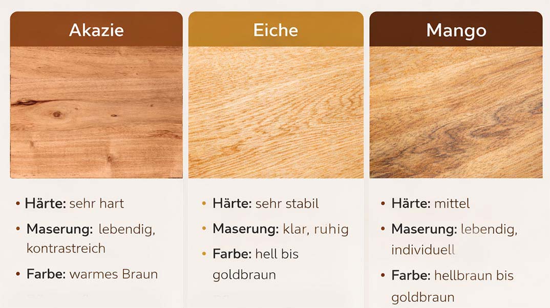 vergleich holzart akazie-eiche-mango-neu Vergleich akazie-eiche-mango - Holzart