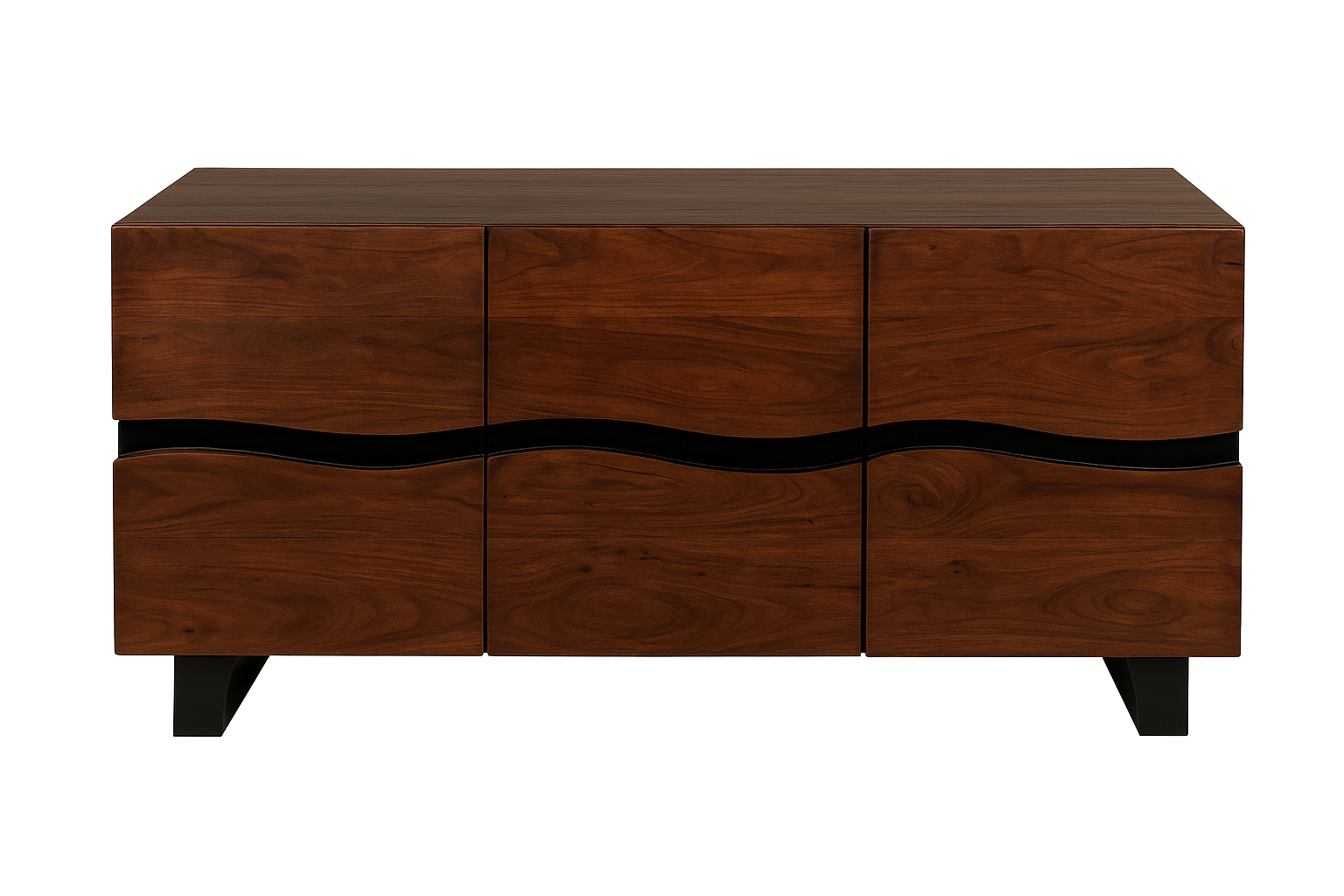 B-Ware Einzelstück Sideboard Baumkante 160 x 45 x 85 cm Akazie nussbaumfarben Kyoto