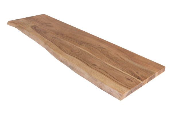 Holzplatte Akazienholz natur massiv 100x30 cm Holzbrett einseitige Baumkante ARYA