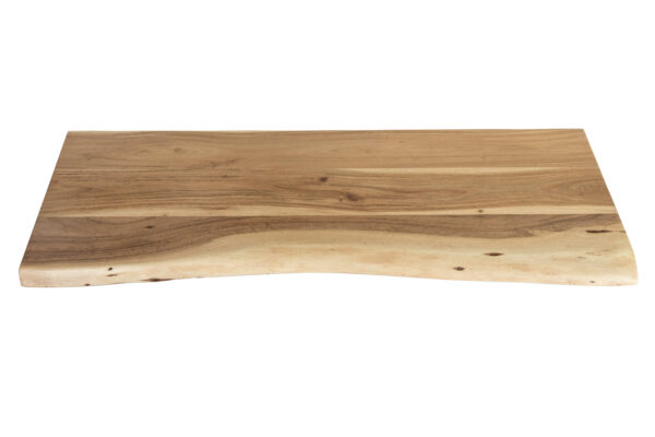Holzplatte Akazienholz natur massiv 80x30 cm Holzbrett einseitige Baumkante ARYA
