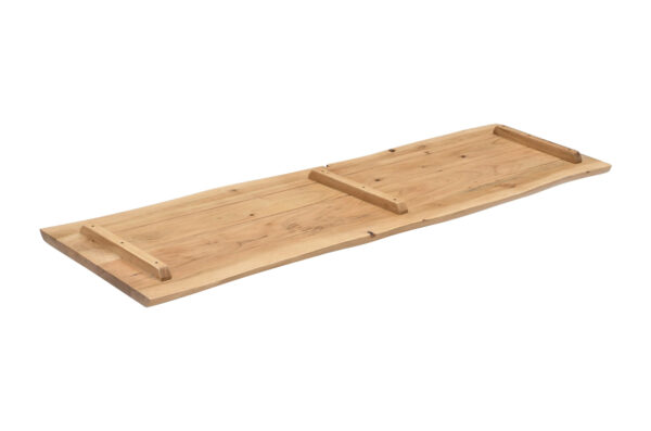 Holzplatte Akazienholz eiche massiv 120x30 cm Holzbrett einseitige Baumkante ARYA