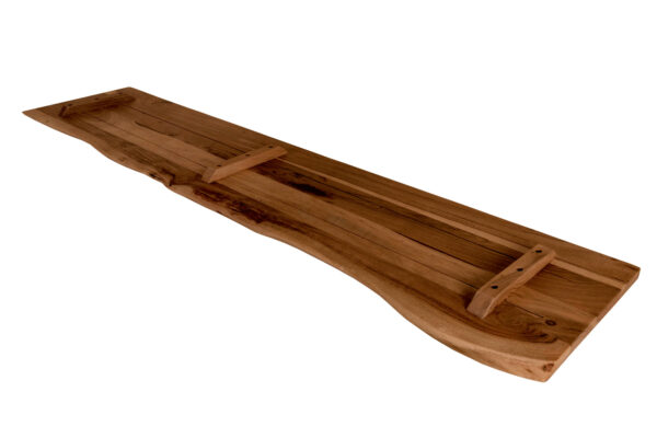 Holzplatte Akazienholz nussbaum massiv 140x30 cm Holzbrett einseitige Baumkante ARYA