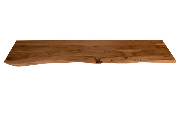 Holzplatte Akazienholz nussbaum massiv 140x30 cm Holzbrett einseitige Baumkante ARYA