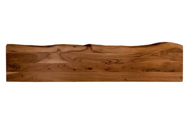 Holzplatte Akazienholz nussbaum massiv 140x30 cm Holzbrett einseitige Baumkante ARYA