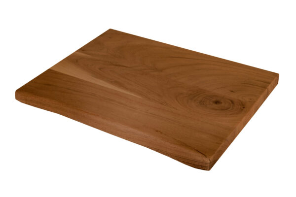 Holzplatte Akazienholz nussbaum massiv 40x30 cm Holzbrett einseitige Baumkante ARYA