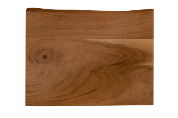 Holzplatte Akazienholz nussbaum massiv 40x30 cm Holzbrett einseitige Baumkante ARYA