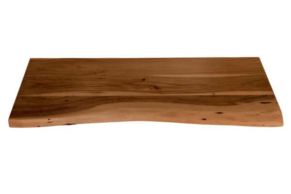 Holzplatte Akazienholz nussbaum massiv 80x30 cm Holzbrett einseitige Baumkante ARYA