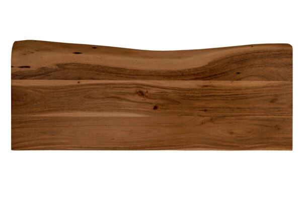 Holzplatte Akazienholz nussbaum massiv 80x30 cm Holzbrett einseitige Baumkante ARYA