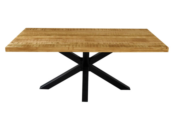 Esszimmertisch Mangoholz Rough massiv Spider-Gestell schwarz Esstisch 160 x 85 cm LIBRO