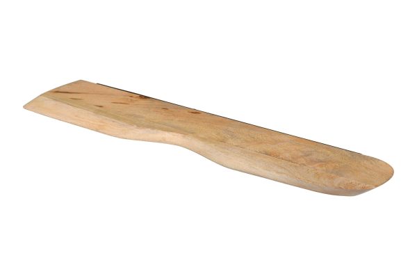 Wandregal Mangoholz massiv & rau 100x20 cm Holzregal Steckboard Baumkante LIORA
