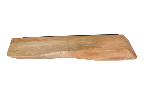 Wandregal Mangoholz massiv & rau 60x20 cm Holzregal Steckboard Baumkante LIORA