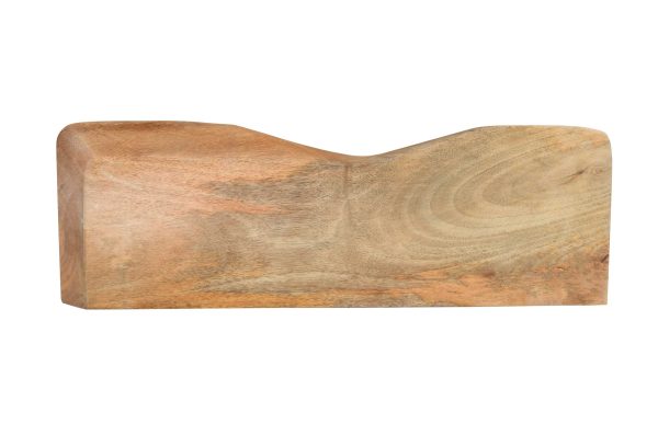 Wandregal Mangoholz massiv & rau 60x20 cm Holzregal Steckboard Baumkante LIORA