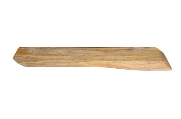 Wandregal Mangoholz massiv & rau 80x20 cm Holzregal Steckboard Baumkante LIORA