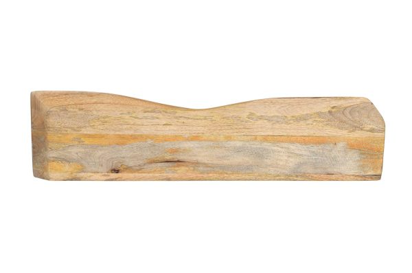 Wandregal Mangoholz massiv & rau 80x20 cm Holzregal Steckboard Baumkante LIORA