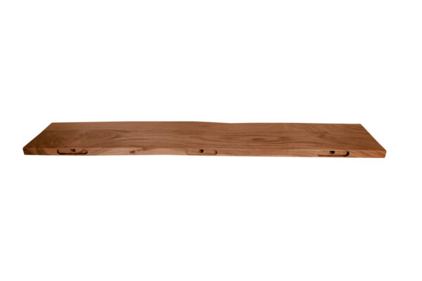 Wandregal Akazienholz nussbaum massiv 120x20 cm Holzregal Steckboard Baumkante AMANDA