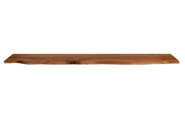 Wandregal Akazienholz nussbaum massiv 140x20 cm Holzregal Steckboard Baumkante AMANDA