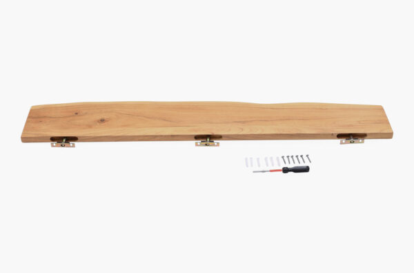 Wandregal Akazienholz eiche massiv 120x20 cm Holzregal Steckboard Baumkante AMANDA