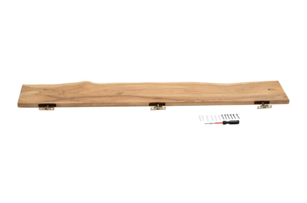 Wandregal Akazienholz eiche massiv 160x20 cm Holzregal Steckboard Baumkante AMANDA