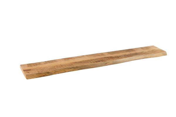 Wandregal Mangoholz massiv & rau 120x20 cm Holzregal Steckboard Baumkante AMANDA