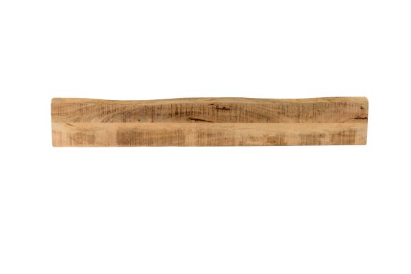 Wandregal Mangoholz massiv & rau 120x20 cm Holzregal Steckboard Baumkante AMANDA