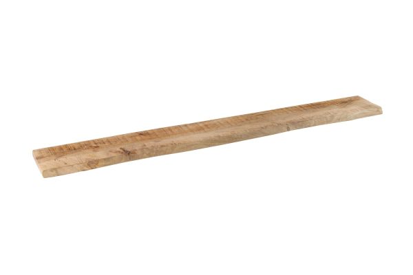 Wandregal Mangoholz massiv & rau 140x20 cm Holzregal Steckboard Baumkante AMANDA