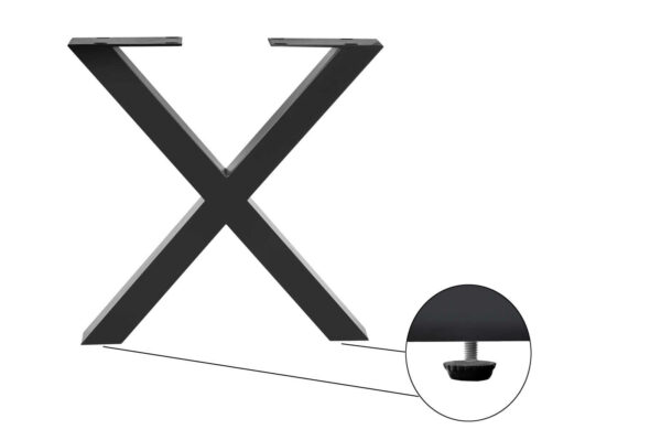SAM NEU Esszimmer Baumkante Gestelle X schwarz Tischgestell X Gestell schwarz 03