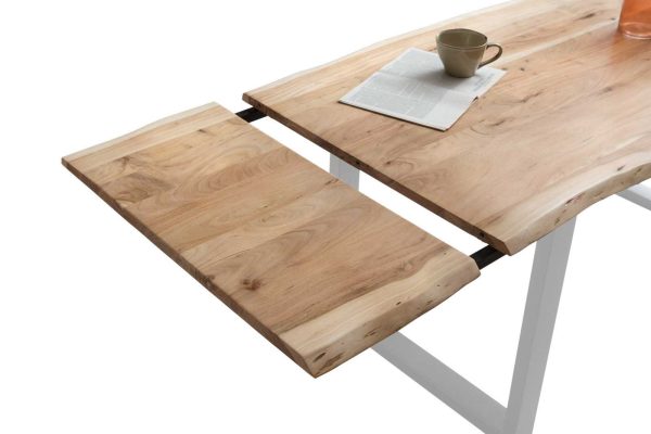 SAM NEU Esszimmer Baumkante Tische Adina 200 Natur Silber BKT Adina neu 06