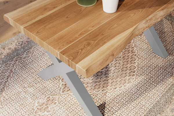 SAM NEU Esszimmer Baumkante Tische Atlas Natur X Gestell silber 120x80 BKT Atlas X Gestell silber 05 scaled