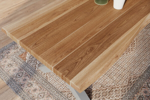SAM NEU Esszimmer Baumkante Tische Atlas Natur X Gestell silber 280x100 BKT Atlas X Gestell silber 05 scaled