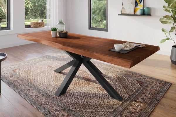 SAM NEU Esszimmer Baumkante Tische Atlas Nuss Spider Schwarz 280 BKT Atlas nussbaum schwarz 01 scaled