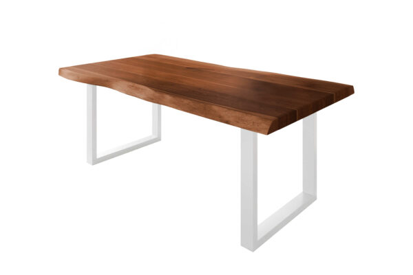 SAM NEU Esszimmer Baumkante Tische Atlas Nuss U Gestell weiss 160 BKT Atlas 160 nussbaum weiss 02 scaled