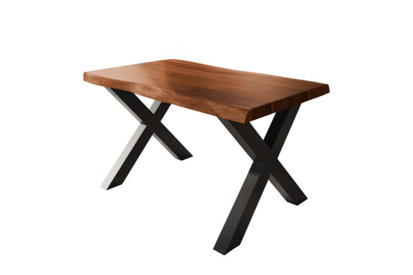 SAM NEU Esszimmer Baumkante Tische Atlas Nuss X Gestell schwarz 140x80 BKT Atlas X Gestell schwarz 02 scaled