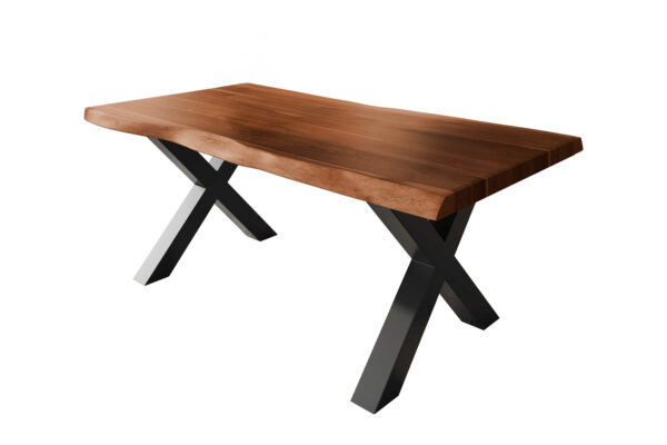 SAM NEU Esszimmer Baumkante Tische Atlas Nuss X Gestell schwarz 160x85 BKT Atlas X Gestell schwarz 02 scaled