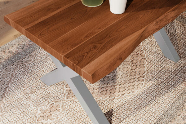 SAM NEU Esszimmer Baumkante Tische Atlas Nuss X Gestell silber 120x80 BKT Atlas X Gestell silber 05 scaled