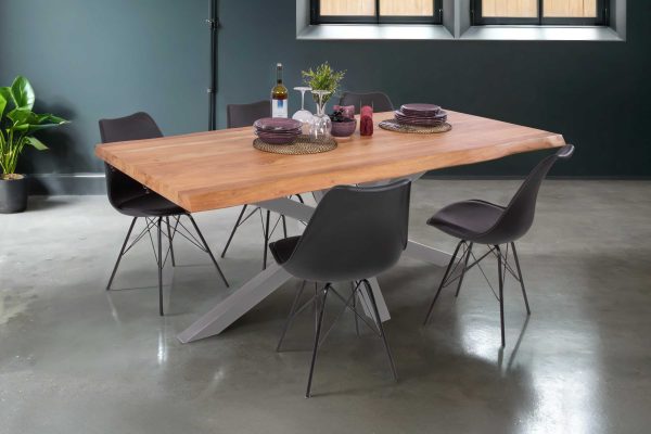 SAM NEU Esszimmer Baumkante Tische Cali Ansteckplatte Spider Gestell natur silber 200 BKT Cali natur 04 scaled