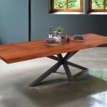 SAM_NEU-Esszimmer-Baumkante-Tische-Cali-Ansteckplatte-Spider-Gestell-nuss-schwarz-200-BKT_Cali_nussbaum_01