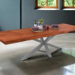 SAM_NEU-Esszimmer-Baumkante-Tische-Cali-Ansteckplatte-Spider-Gestell-nuss-silber-220-BKT_Cali_nussbaum_01