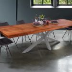 SAM_NEU-Esszimmer-Baumkante-Tische-Cali-Ansteckplatte-Spider-Gestell-nuss-silber-220-BKT_Cali_nussbaum_02