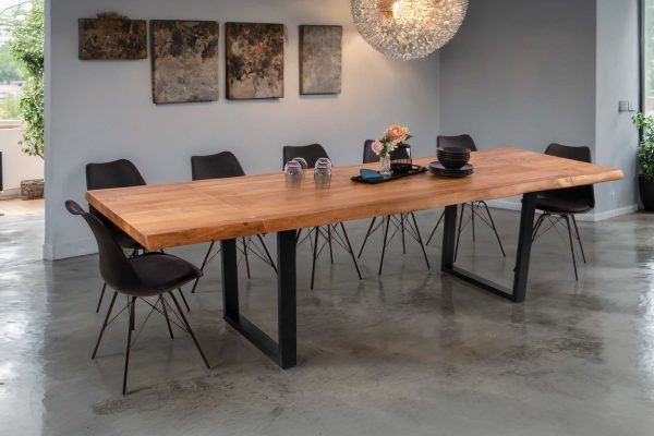 SAM NEU Esszimmer Baumkante Tische Cali Ansteckplatte U Gestell Natur schwarz 160 BKT Cali natur 02 scaled