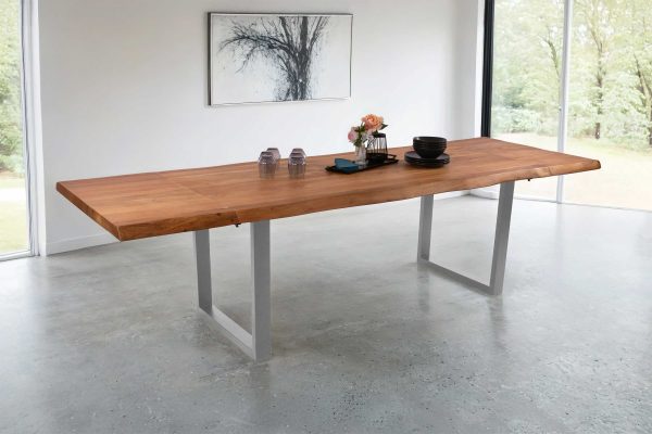 SAM NEU Esszimmer Baumkante Tische Cali Ansteckplatte U Gestell Natur silber 200 BKT Cali natur 01 scaled